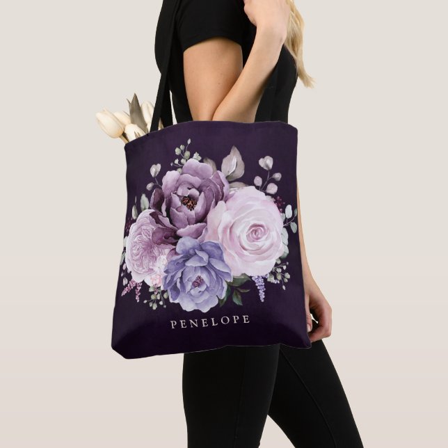 Bolso De Tela Sombras de una dama de honor con violeta y turbia (Detalle)