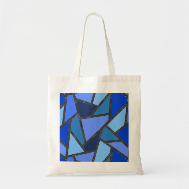 Bolso De Tela Sombras de vidrio manchado azul (Frente)