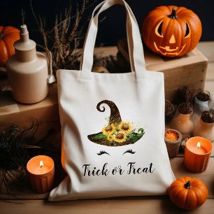 Bolso De Tela Sombrero de bruja con girasoles lindos Halloween T