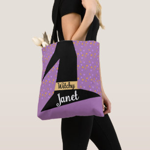 Bolso De Tela Sombrero de Bruja Confeti Nombre de Bruja