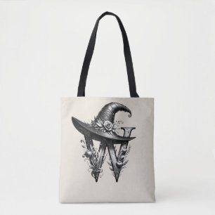 Bolso De Tela Sombrero de Bruja Negra Carta Bruja Personalizada 