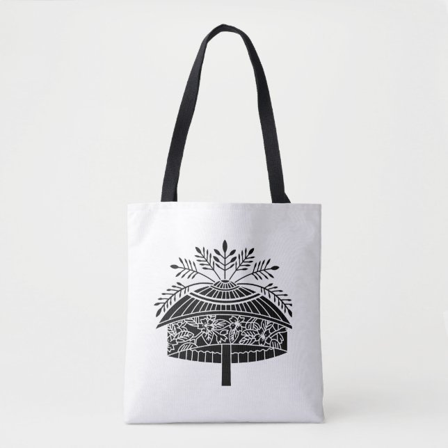 Bolso De Tela Sombrero de flores (Anverso)