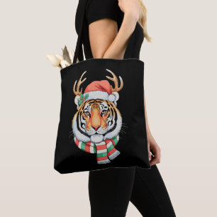 Bolso De Tela Sombrero de Santa de Navidad Reno Tigre Fiesta