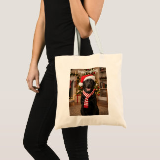 Bolso De Tela Sombrero de Santa Labrador Negro Feliz Cómo lidias