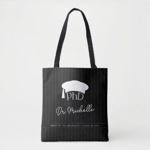 Bolso De Tela Sombrero doctoral de PhD personalizado Graduación