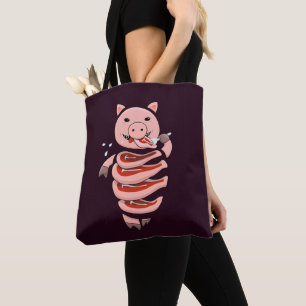 Bolso De Tela Sombrío horror irónico de cerdo