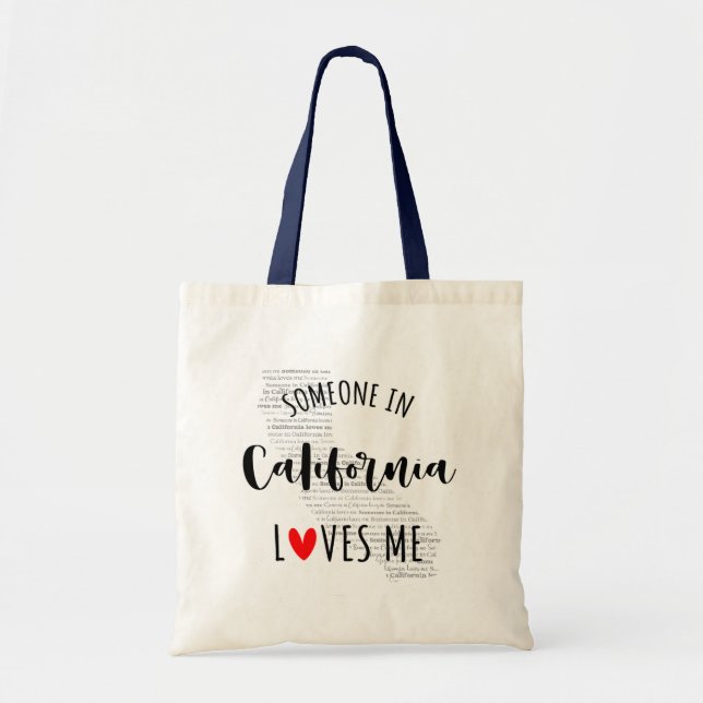 Bolso De Tela Someone In California Loves Me Your Custom Name (Frente)