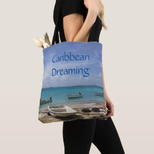 Bolso De Tela Soñando Caribe Barcos Pesqueros Océano Bonaire