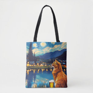 Bolso De Tela Soñando con abultados y estrellas Noche estrella