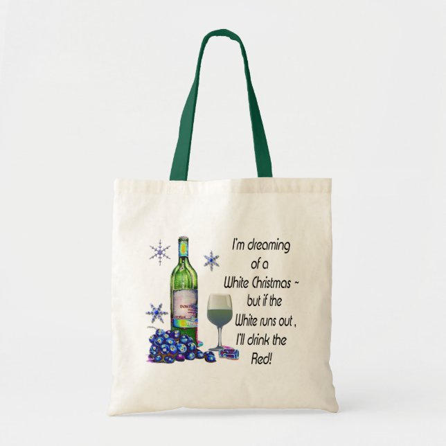 Bolso De Tela Soñando con el navidad blanco, regalos divertidos (Frente)
