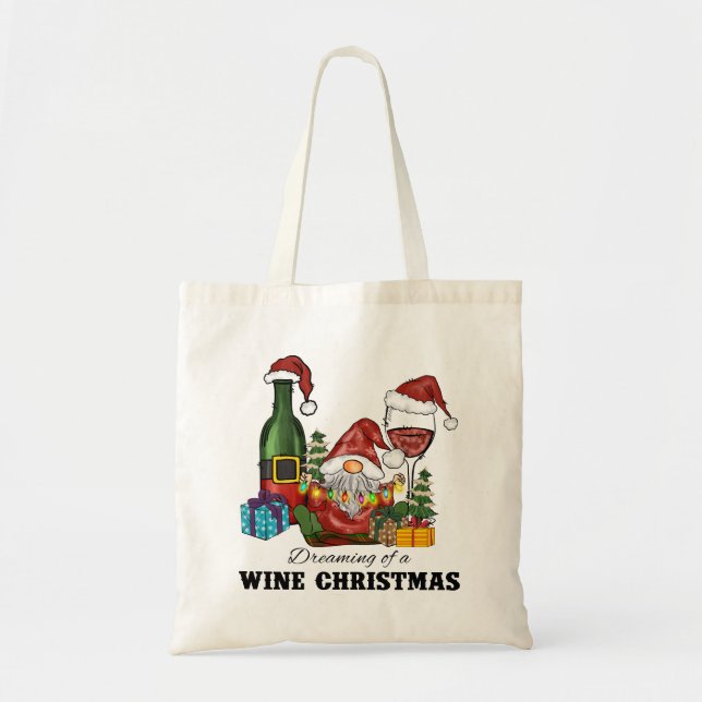 Bolso De Tela Soñando con Navidades de vino (Frente)