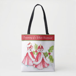 Bolso De Tela Soñando con un Tote de Navidades blancos