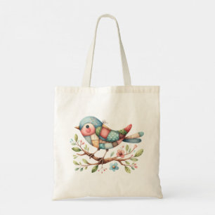 Bolso De Tela Songbird de trabajo en mosaico en rama en floració