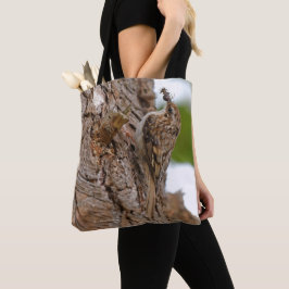 Bolso De Tela Songbird de Treecreeper estadounidense con un sabr