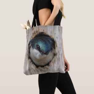 Bolso De Tela Songbird en la maleza de árbol en Nestbox