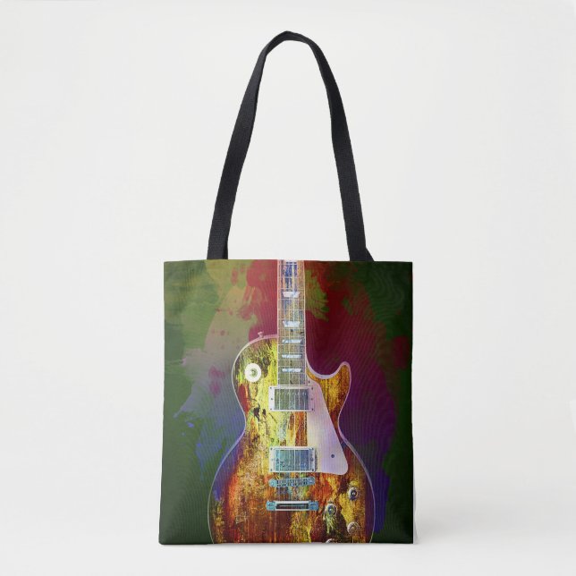 Bolso De Tela Sonidos de la música. Guitarra colorida (Anverso)