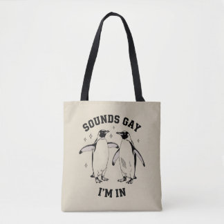 Bolso De Tela Sonidos de pingüino gay suenan gay estoy en vintag