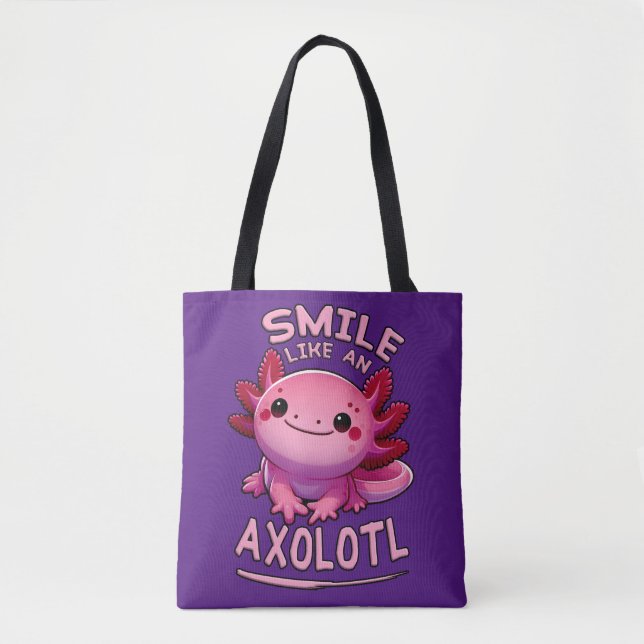 Bolso De Tela Sonreír como un Axolotl (Anverso)
