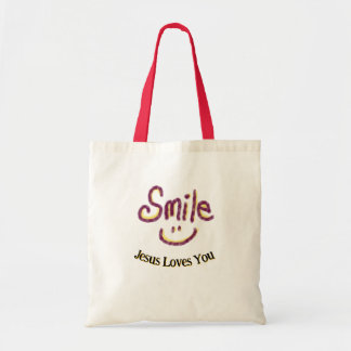 Bolso De Tela Sonríe Jesús te Ama Cita Cristiana 