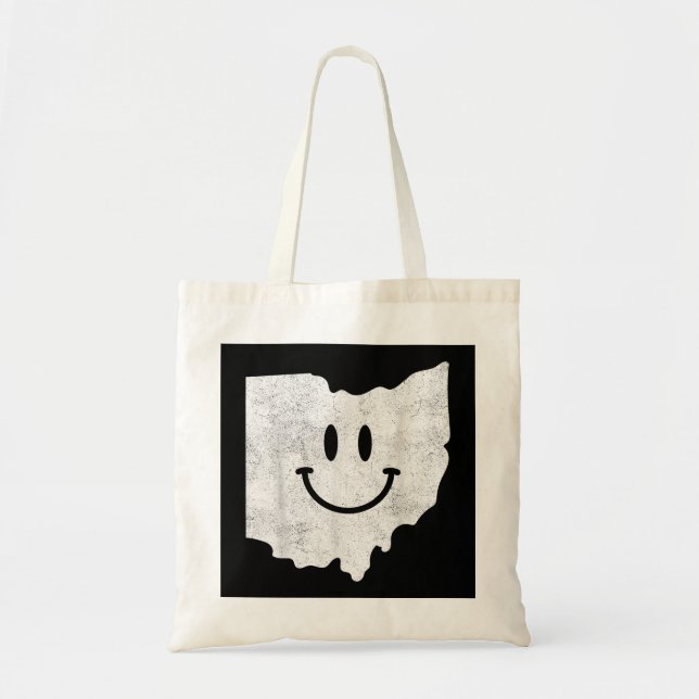 Bolso De Tela Sonriendo en OH - Cara divertida Ohio feliz (Frente)