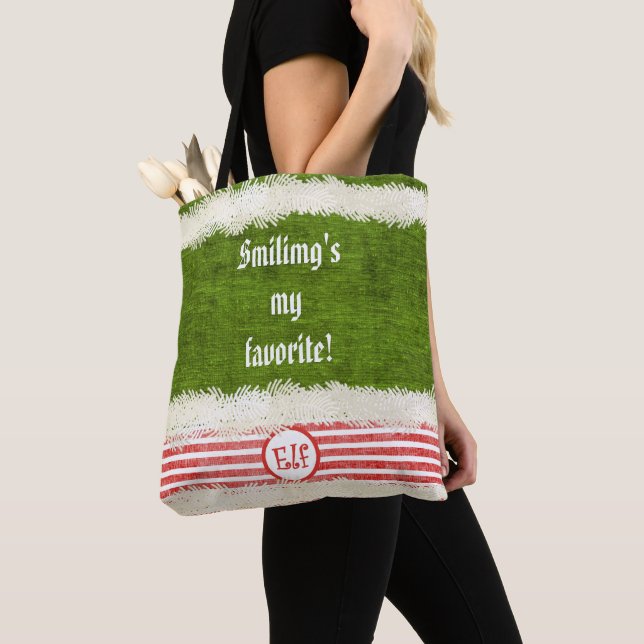 Bolso De Tela "Sonriendo mi" cita preferida del duende del (Detalle)