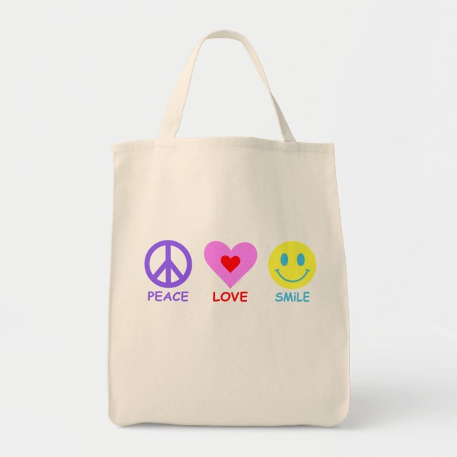 Bolso De Tela Sonrisa de amor de paz (Frente)
