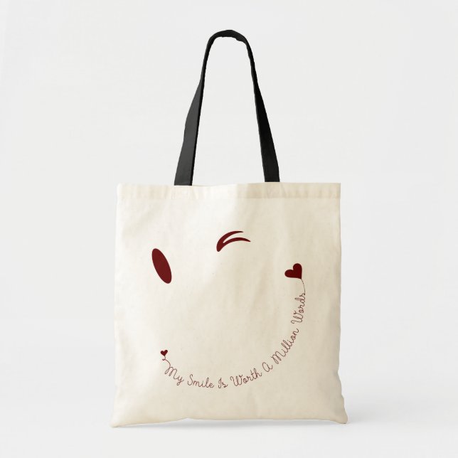 Bolso De Tela Sonrisa de cara feliz (Frente)