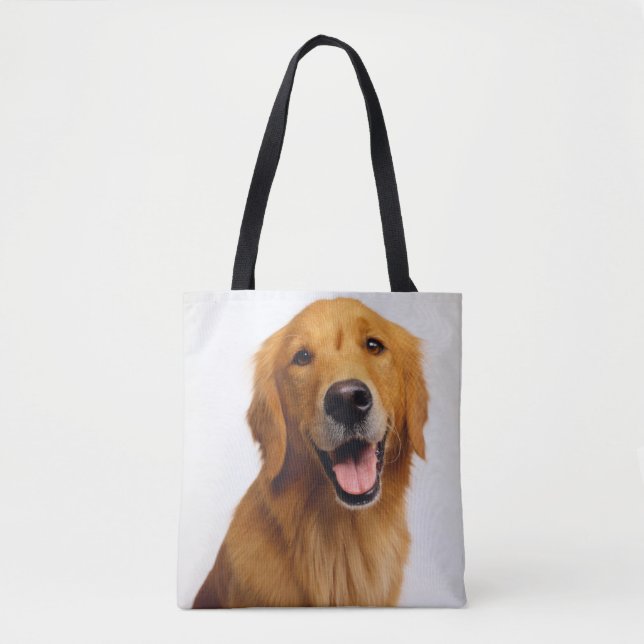 Bolso De Tela Sonrisa de Golden Retriever (Anverso)