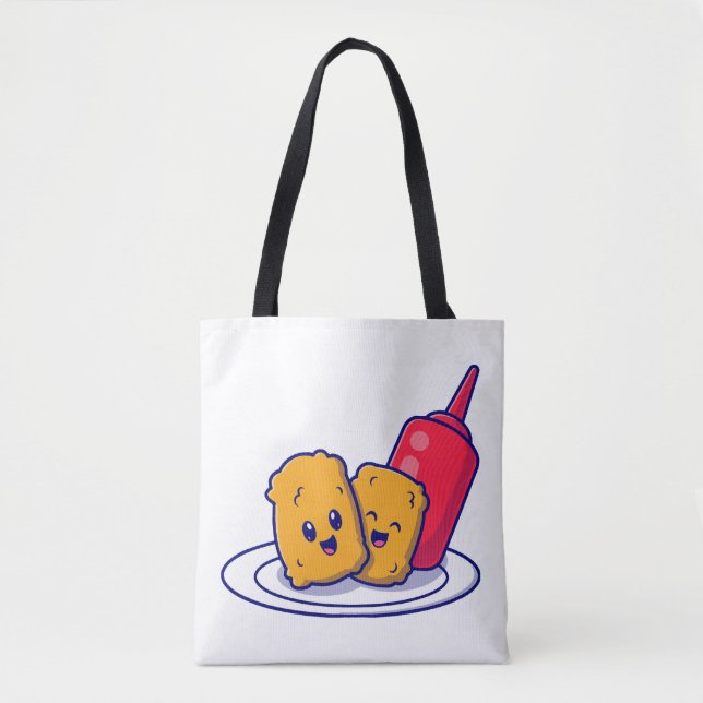Bolso De Tela Sonrisa De Nuggets Con Personalizado De Salsa (Anverso)