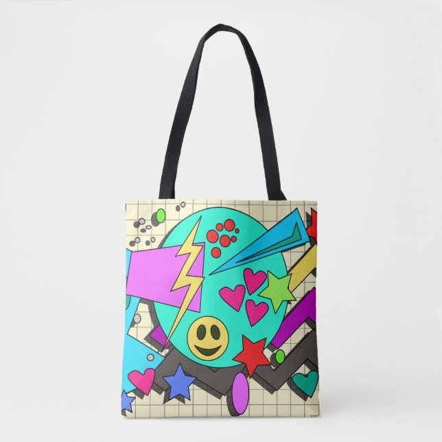 Bolso De Tela Sonrisa divertida abstracta sonrisa en Personaliza (Anverso)