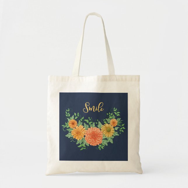 Bolso De Tela Sonrisa en las flores (Frente)