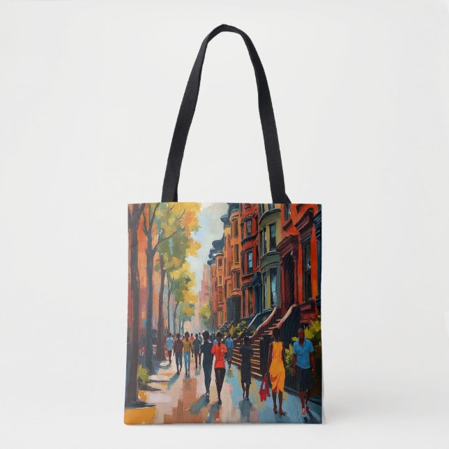 Bolso De Tela Sophisticated Harlem Renaissance Street (Anverso)