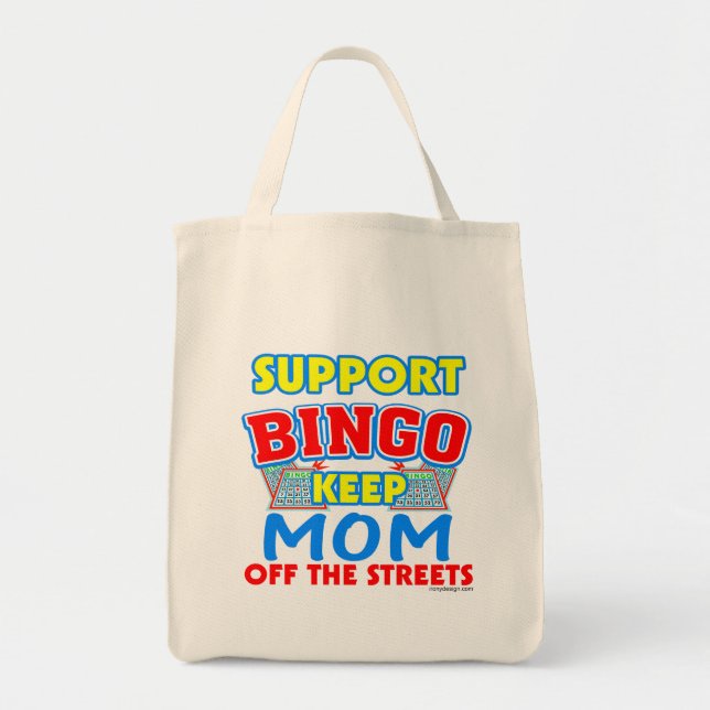 Bolso De Tela Soporte para Bingo Mom (Frente)