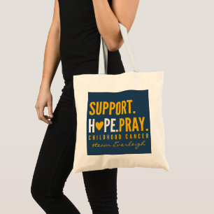 Bolso De Tela soporte para cáncer infantil Totes de nombres pers