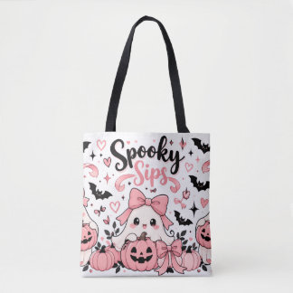 Bolso De Tela Sorbitos Espeluznantes Coqueta Rosa Fantasmas Hall