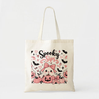 Bolso De Tela Sorbitos Espeluznantes Coqueta Rosa Fantasmas Lazo