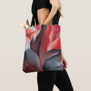 Bolso De Tela Sordera de arce gris roja abstracta Georgia O'Keef