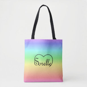 Bolso De Tela Sorelle Hermanas Italianas tote de arco iris cardí