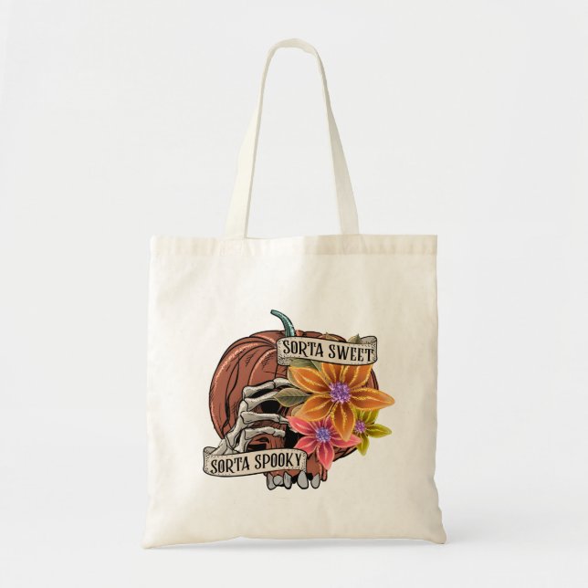 Bolso De Tela Sorta Sweet, Sorta Spooky - Halloween Tote Bag (Frente)