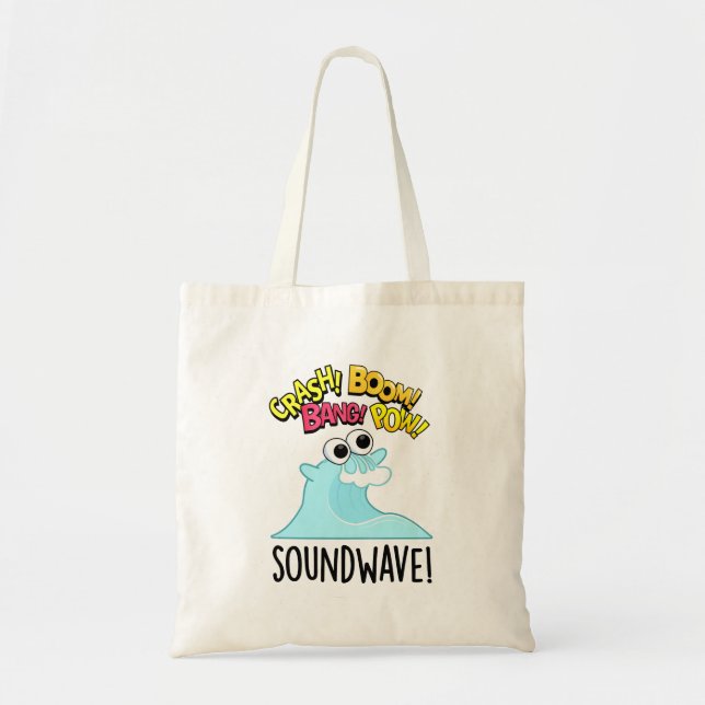 Bolso De Tela Sound Wave Funny Ocean Pun (Frente)