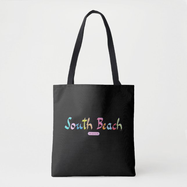 Bolso De Tela South Beach Miami, FL, Tropical, Guay (Anverso)