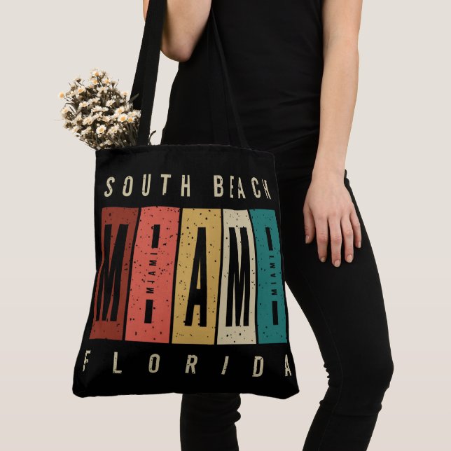 Bolso De Tela South Beach Miami Florida (Detalle)
