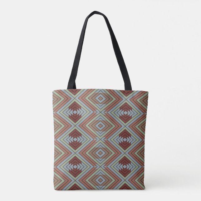 Bolso De Tela South West American Indian Style Patterned Art (Reverso)