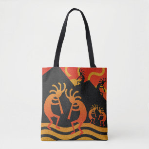Bolso De Tela Southwest Design Kokopelli Tribal Sun