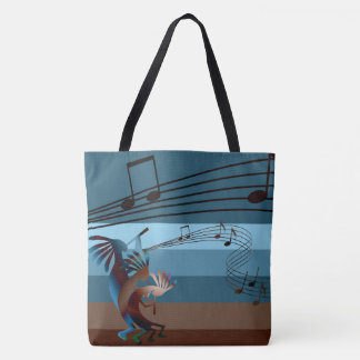 Bolso De Tela Southwest Kokopelli Music All-Over-Print Lg Tote