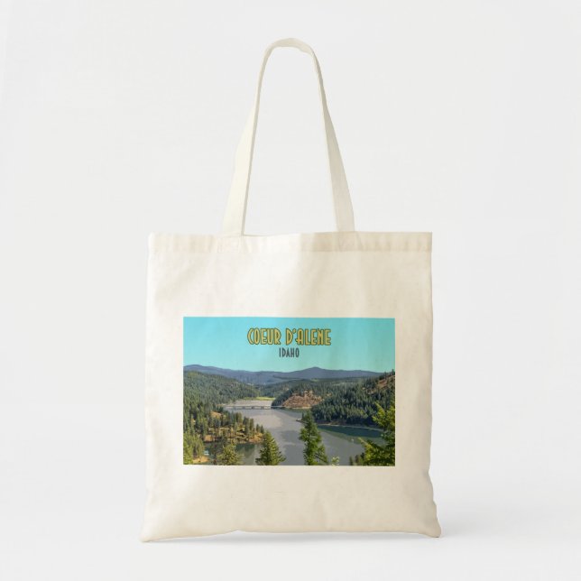 Bolso De Tela Souvenir Coeur d'Alene Idaho (Frente)