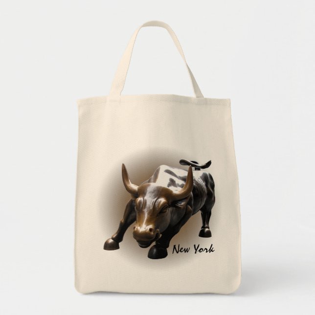Bolso De Tela Souvenir de Nueva York Tote Bag Bull (Frente)