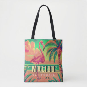 Bolso De Tela Souvenirs Retro Flamingo de Malibu California en l