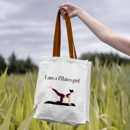 Bolso De Tela "Soy Chica de Pilates" Depurada Feminina Púrpura M