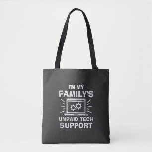 Bolso De Tela Soy el apoyo técnico no remunerado de mi familia